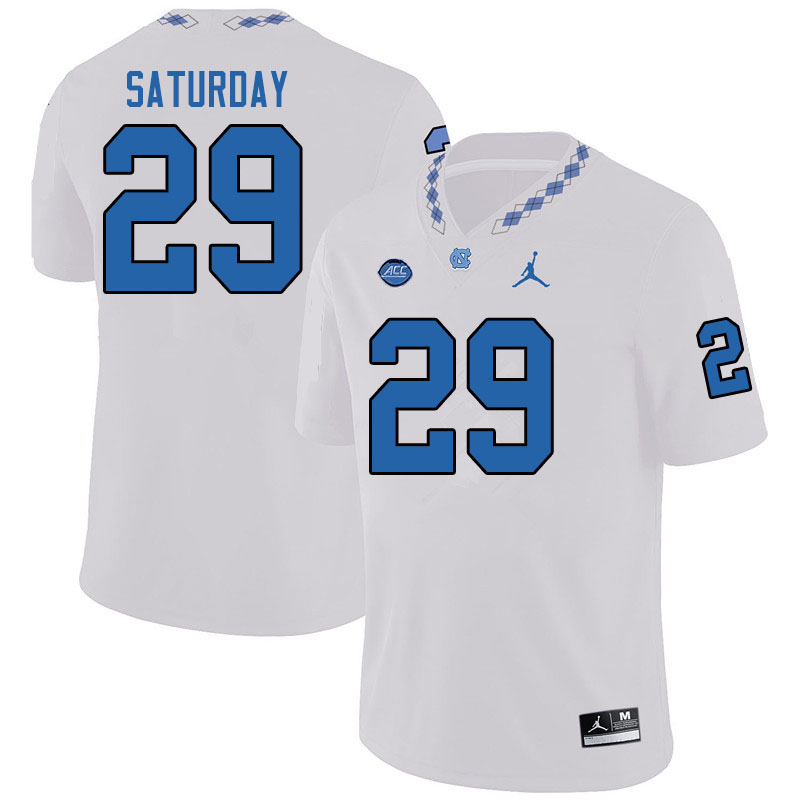 Jordan Brand Men #29 Jeffrey Saturday North Carolina Tar Heels College Football Jerseys Sale-White